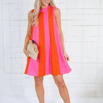 Bivens Pink + Orange Stripe Mini Dress THML