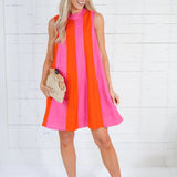 Bivens Pink + Orange Stripe Mini Dress THML