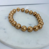 Blaine Worn Gold Ball Beaded Necklace Golden Stella 