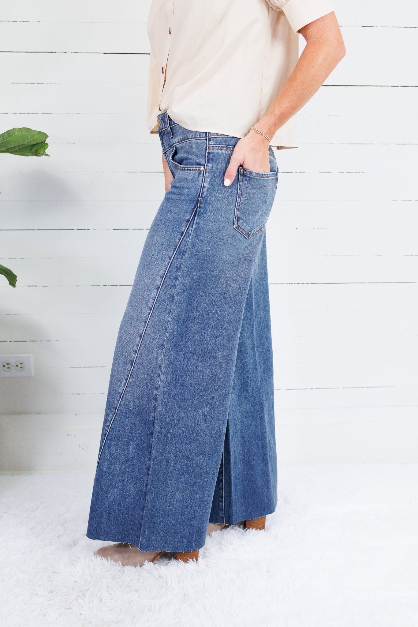 Blake Brightly Double Waistband Wide Leg Jean Kut
