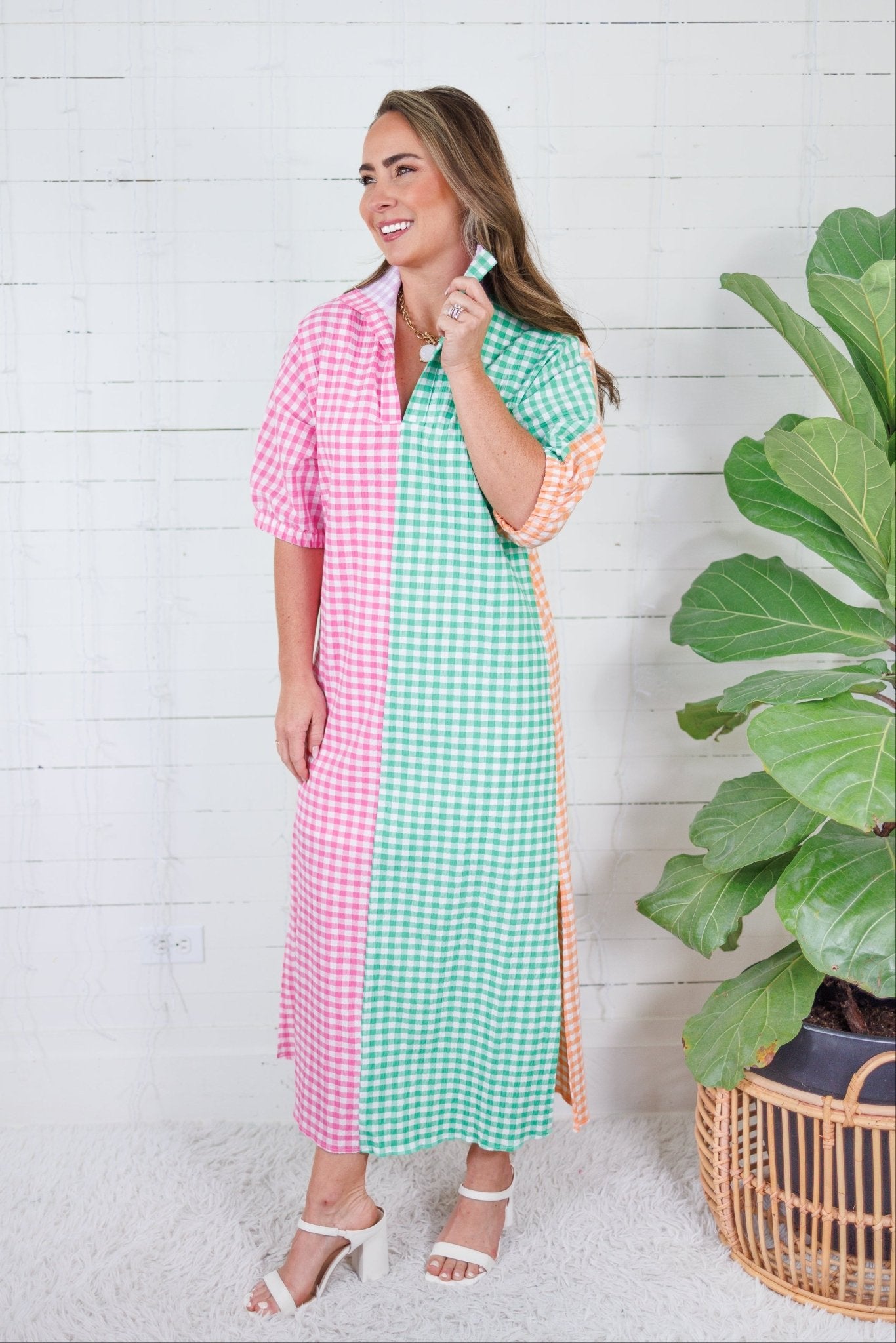 Blakely Multi Seersucker Maxi Dress Adrienne