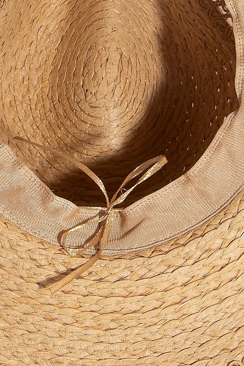 Boho Flat Brim Straw Hat - A3 Accessories - miscellanous - Clover + Bee
