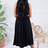 Bolton Black Sleeveless Belted Shirt Dress Naked Zebra