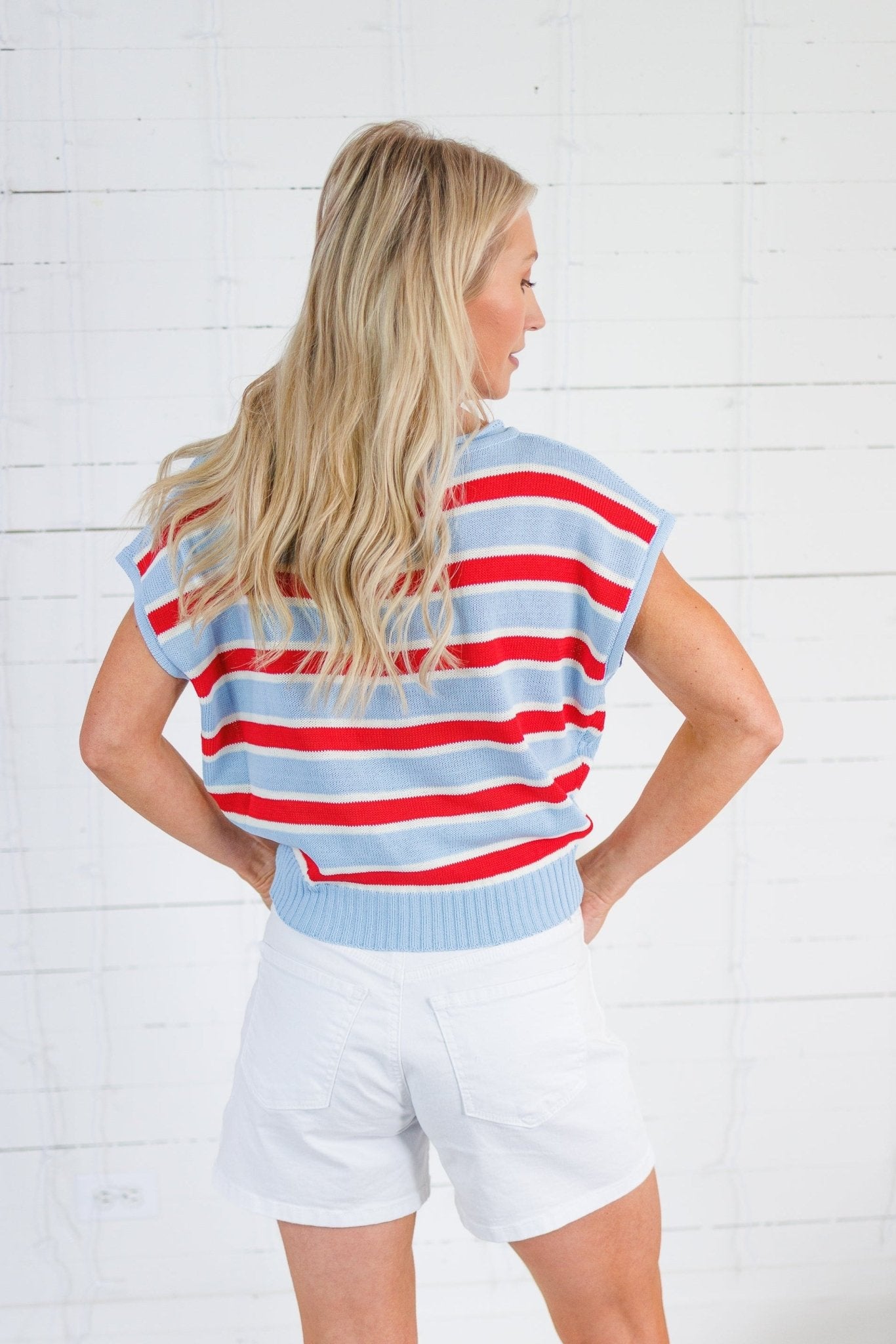 Bomb Pop Stripes Sleeveless Sweater Entro