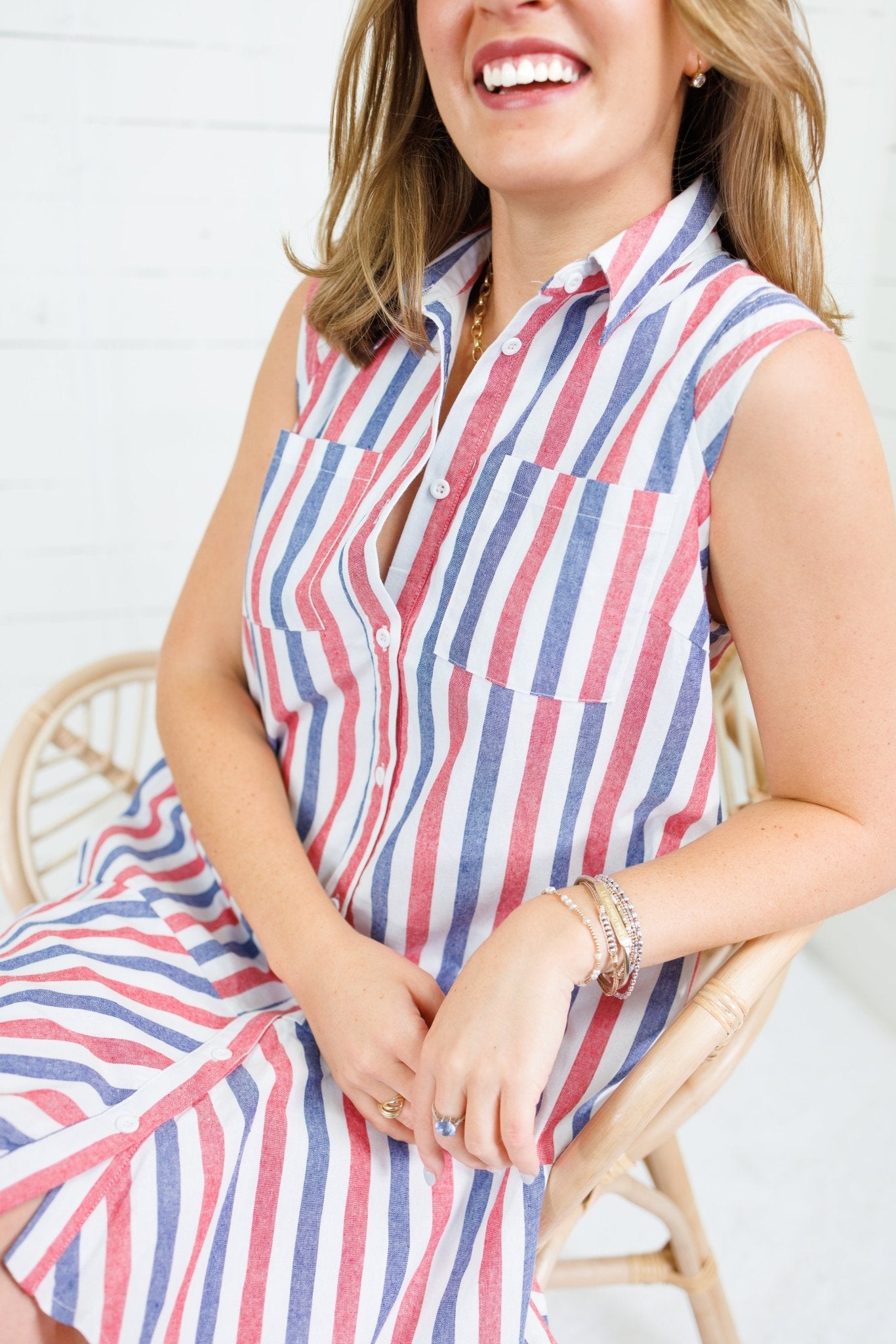 Born in the USA Striped Mini Dress Fate