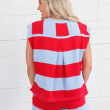 Born in the USA Striped Sleeveless Top Entro