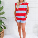 Born in the USA Striped Sleeveless Top Entro