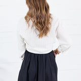 Bostany Beige Stripe Button Top Molly Bracken