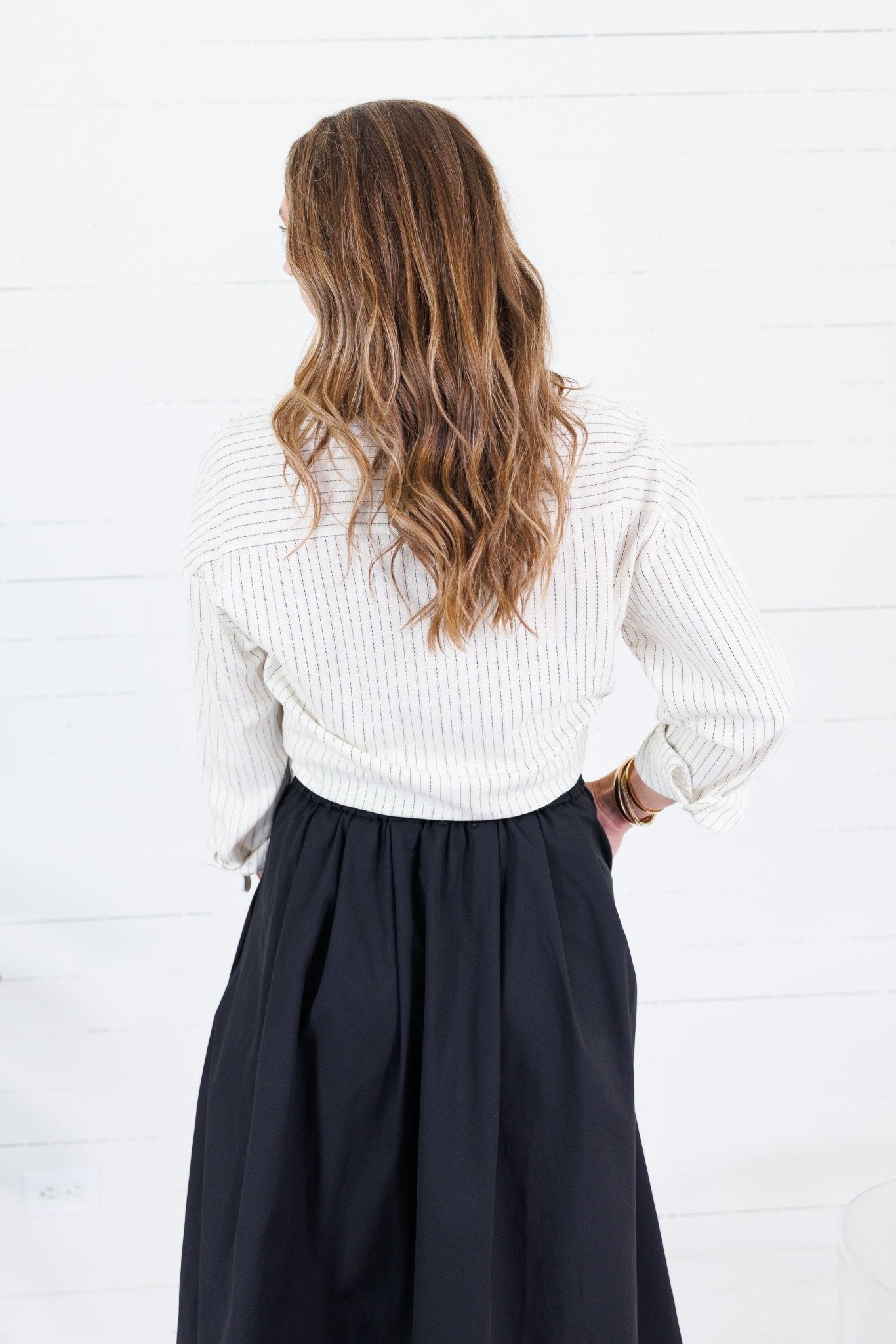 Bostany Beige Stripe Button Top Molly Bracken