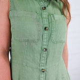 Bowie Olive Button A-Line Dress KUT