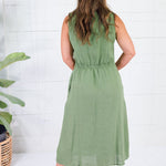 Bowie Olive Button A-Line Dress KUT
