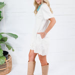 Bownes Ivory Faux Suede Mini Dress Hem & Thread