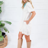Bownes Ivory Faux Suede Mini Dress Hem & Thread