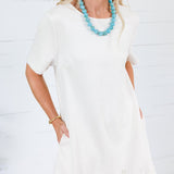 Bownes Ivory Faux Suede Mini Dress Hem & Thread