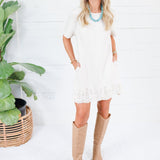 Bownes Ivory Faux Suede Mini Dress Hem & Thread
