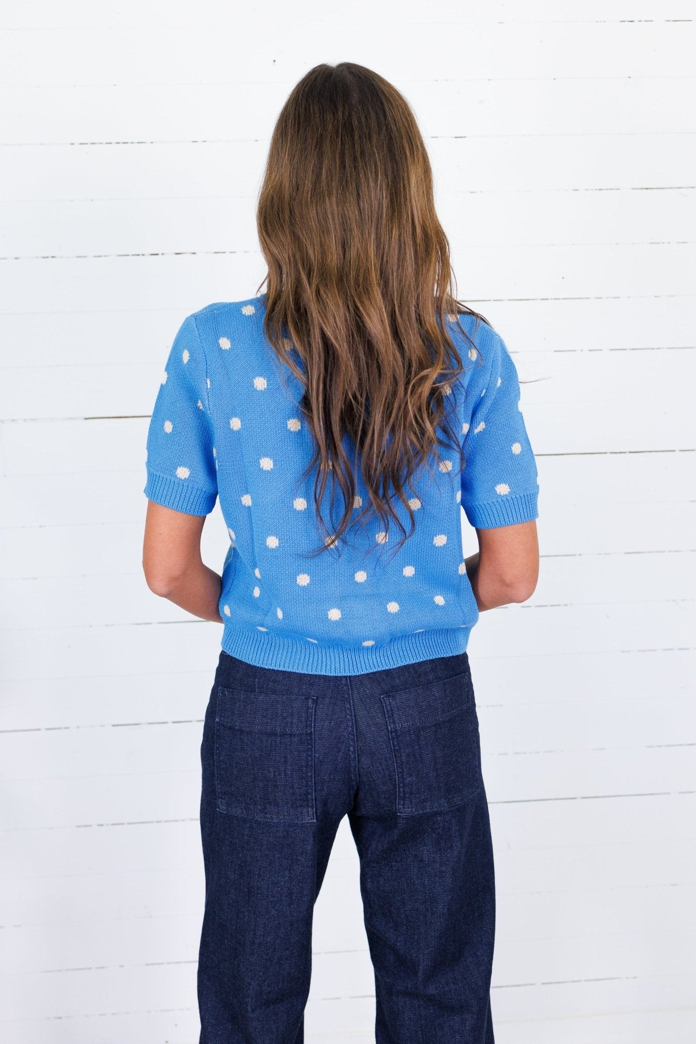 Brenda Blue + Cream Dotty Cardigan Sunday Edition