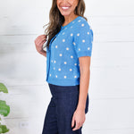 Brenda Blue + Cream Dotty Cardigan Sunday Edition