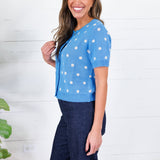 Brenda Blue + Cream Dotty Cardigan Sunday Edition