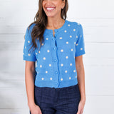 Brenda Blue + Cream Dotty Cardigan Sunday Edition