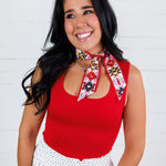 Brooklyn Red Knit Scoop Tank Karlie