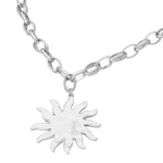 Brushed Metal Sunburst Chunky Chain Necklace - A3 Accessories - Jewelry - Clover + Bee