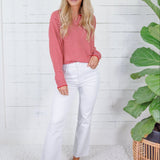 Bryant Red + Ecru Stripe Collar Sweater Things Between 