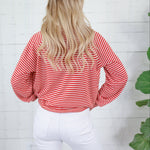 Bryant Red + Ecru Stripe Collar Sweater Things Between 
