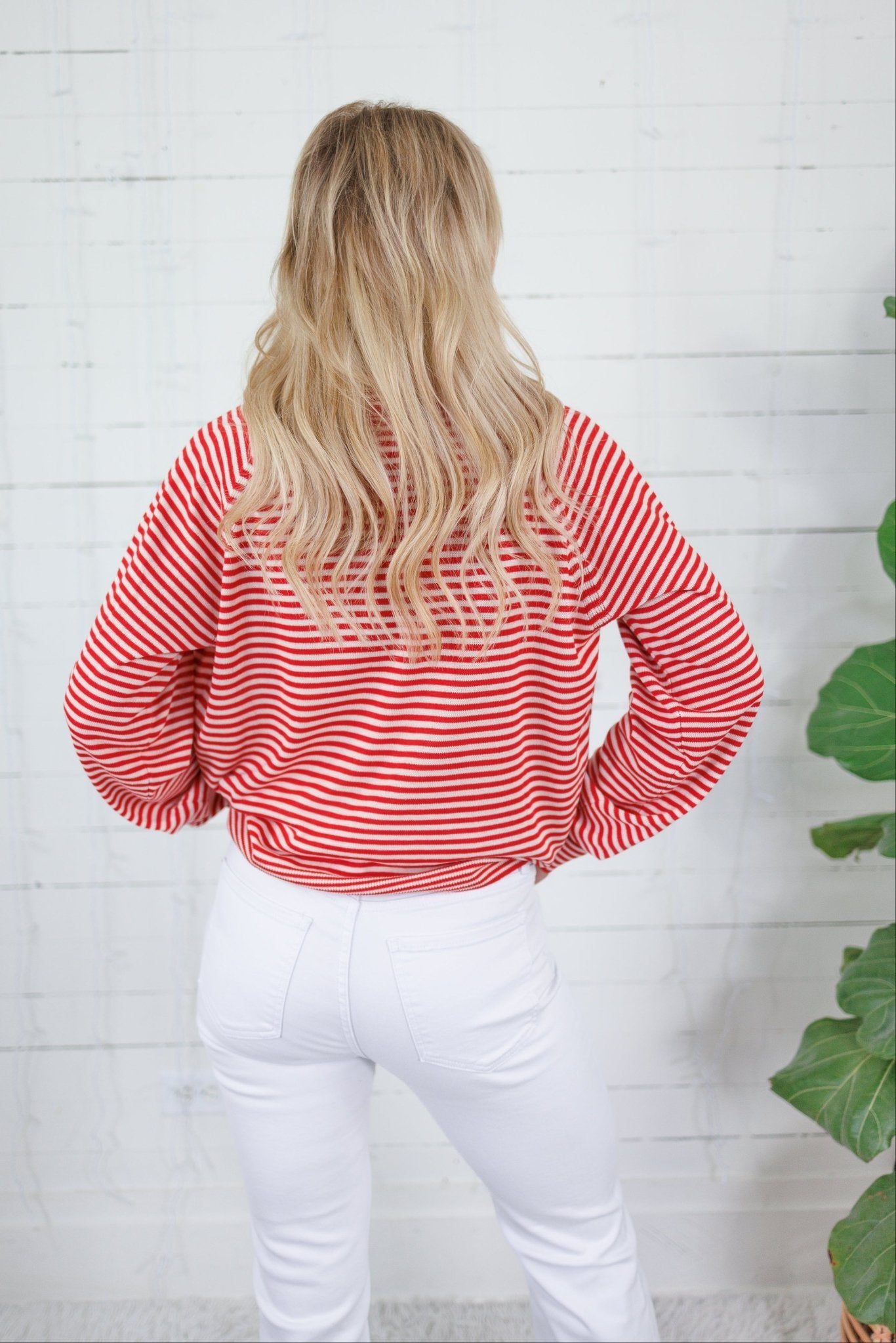 Bryant Red + Ecru Stripe Collar Sweater Things Between 