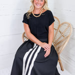 Burke Black + Ivory A-Line Maxi Skirt