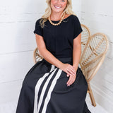 Burke Black + Ivory A-Line Maxi Skirt
