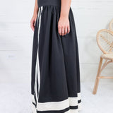 Burke Black + Ivory A-Line Maxi Skirt