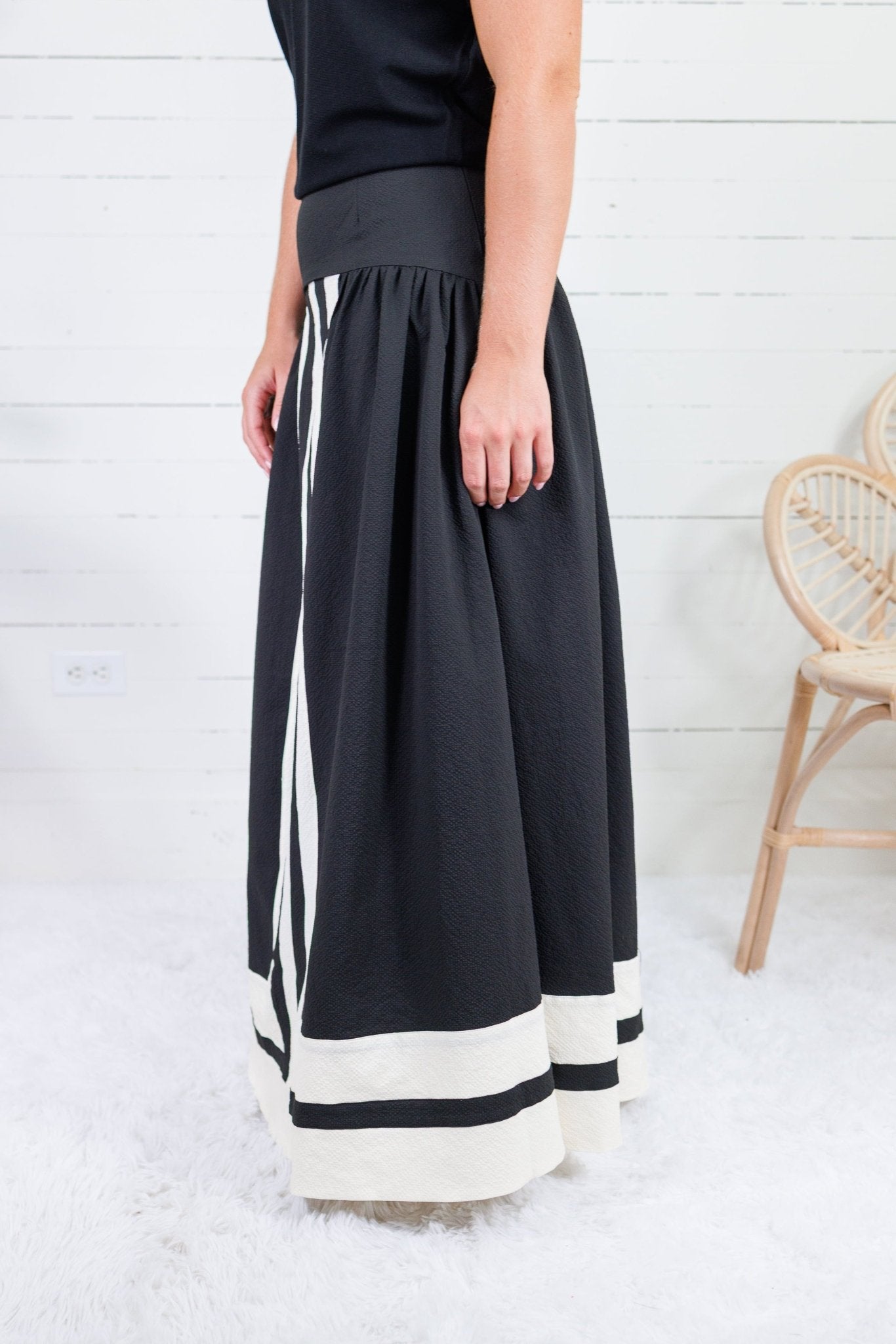 Burke Black + Ivory A-Line Maxi Skirt