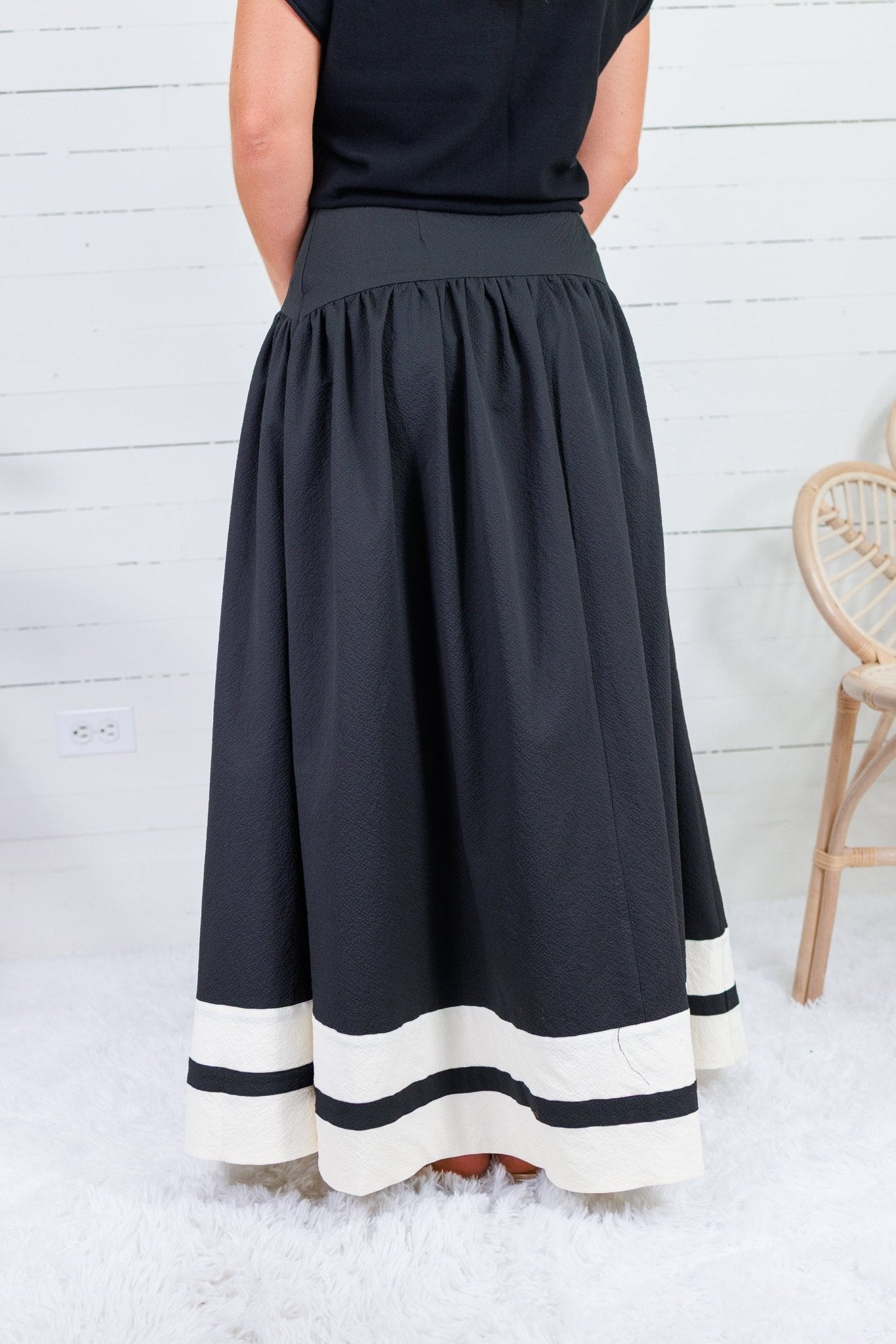 Burke Black + Ivory A-Line Maxi Skirt