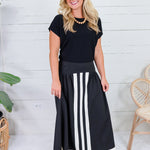 Burke Black + Ivory A-Line Maxi Skirt