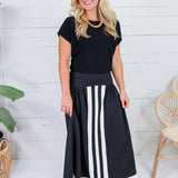 Burke Black + Ivory A-Line Maxi Skirt