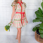 Busch Coral + Moss Floral Mini Dress Entro