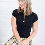 Butler Black Cap Sleeve Ruched Sweater Molly Bracken