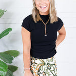 Butler Black Cap Sleeve Ruched Sweater Molly Bracken