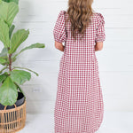 Butler Bordeaux Gingham Maxi Dress Entro