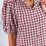 Butler Bordeaux Gingham Maxi Dress Entro