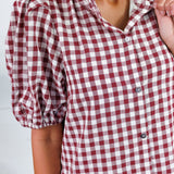 Butler Bordeaux Gingham Maxi Dress Entro