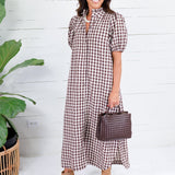 Butler Brown Gingham Maxi Dress Entro