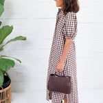 Butler Brown Gingham Maxi Dress Entro