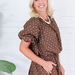 Buxton Brown Polka Dot Crop Top