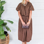 Buxton Brown Polka Dot Crop Top