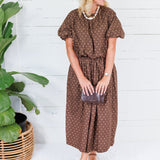 Buxton Brown Polka Dot Crop Top