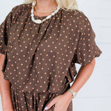 Buxton Brown Polka Dot Crop Top