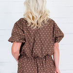 Buxton Brown Polka Dot Crop Top