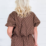 Buxton Brown Polka Dot Crop Top
