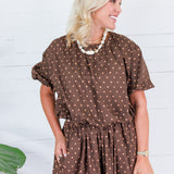 Buxton Brown Polka Dot Crop Top